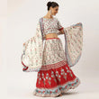 Load image into Gallery viewer, White And Red Combination Lehenga Choli with Maslin Silk Dupatta ClothsVilla