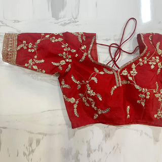 White And Red Jacquard and Silk Lehenga Choli for Wedding ClothsVilla