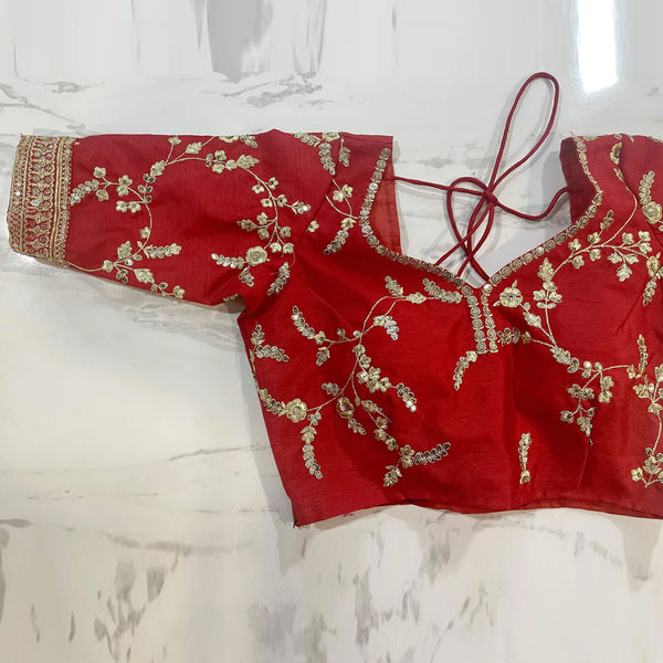 White And Red Jacquard and Silk Lehenga Choli for Wedding ClothsVilla