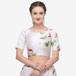 Load image into Gallery viewer, White Color Baby Satin Lehenga Choli with Printed Floral Work ClothsVilla
