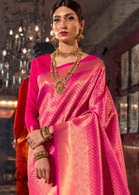 Load image into Gallery viewer, Hot Pink and Golden Blend Kanjivaram Soft Woven Silk Saree Clothsvilla