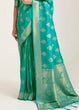 Load image into Gallery viewer, Turquoise Green Zari Butta Woven Banasari Silk Saree Clothsvilla