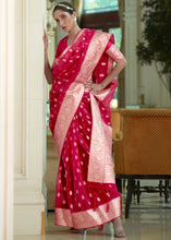 Load image into Gallery viewer, Ruby Pink Zari Woven Organza Silk Saree Clothsvilla