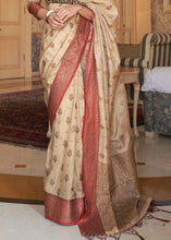 Load image into Gallery viewer, Wheat Brown Woven Banarasi Tussar Silk Saree : Top Pick Clothsvilla