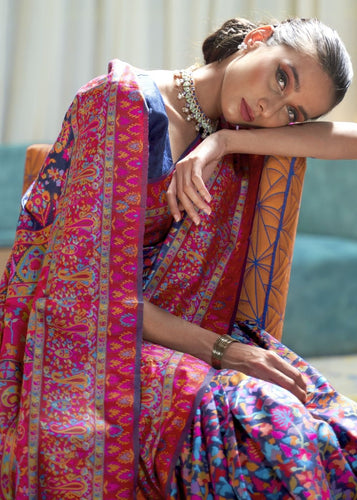 Royal Blue Banarasi Jamawar Woven Silk Saree : Top Pick Clothsvilla