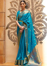 Load image into Gallery viewer, Dodger Blue Woven Kanjivaram Silk Saree : Top Pick Clothsvilla