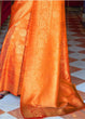 Load image into Gallery viewer, Apricot Orange and Golden Blend Woven Kanjivaram Soft Silk Saree Clothsvilla
