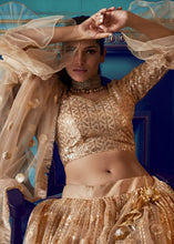 Load image into Gallery viewer, Dusky Beige Designer Soft Net Lehenga Choli with Sequin work Clothsvilla