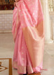 Load image into Gallery viewer, Taffy Pink Zari Woven Linen Silk Saree Clothsvilla