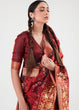 Load image into Gallery viewer, Maroon Red Zari Woven Banarasi Silk Saree Clothsvilla