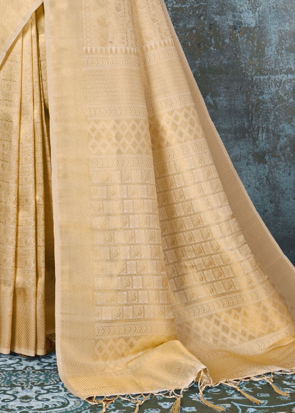 Golden Handloom Weave Kanjivaram Silk Saree : Special Wedding Edition Clothsvilla