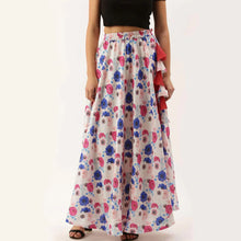 Load image into Gallery viewer, White Color Cotton Skirt with Digital Print ClothsVilla