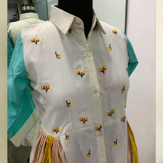 White Cotton Suit with Thread work ClothsVilla