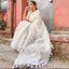 White Malai Organza Silk Saree with Beautiful Lucknowi Embroidery Work and Silk Blouse for Wedding ClothsVilla