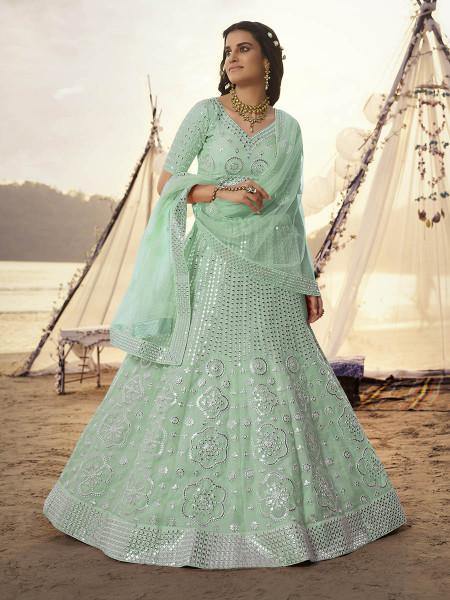 Firoze Embroidered Organza bridal Lehenga Clothsvilla Main image