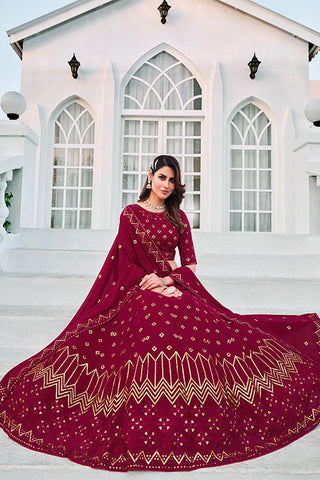 Deep Pink Bridesmaid Bollywood Style Wholesale Party Wear Lehenga Choli ClothsVilla.com