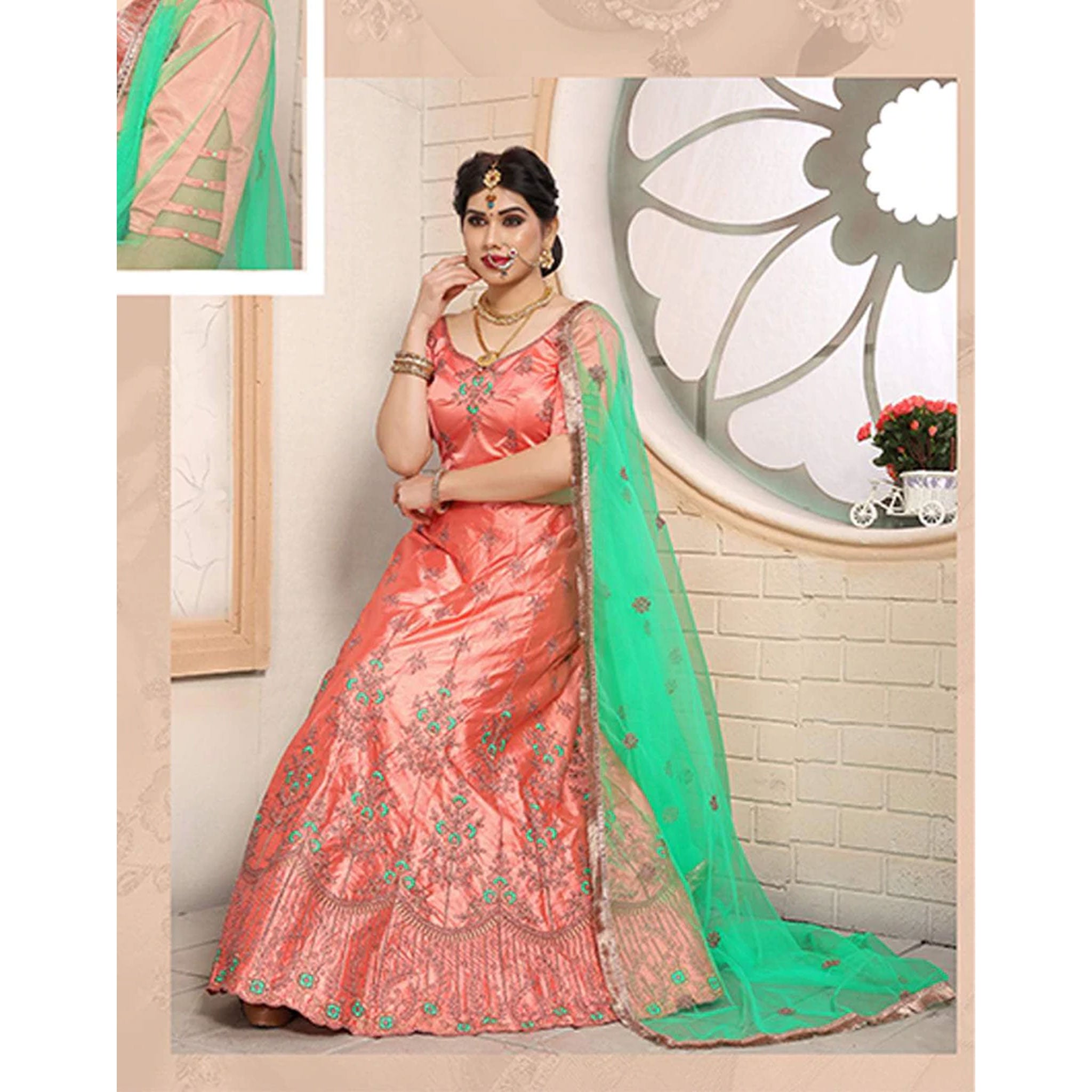 Pure Satin Lehenga choli and heavy Embroidery Zari Work ClothsVilla