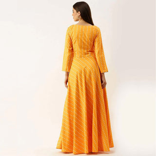 Yellow Color Heavy maslin Gown ClothsVilla