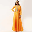 Load image into Gallery viewer, Yellow Color Heavy maslin Gown ClothsVilla