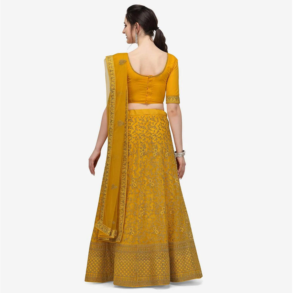 Yellow Color Lehenga Choli with Heavy Embroidery Work ClothsVilla