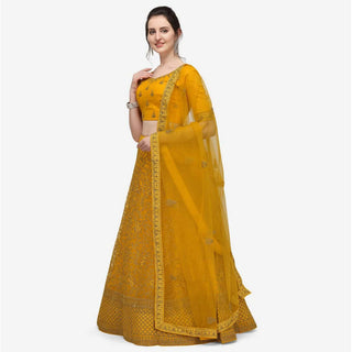 Yellow Color Lehenga Choli with Heavy Embroidery Work ClothsVilla