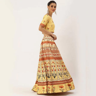 Yellow Color Vaishali Silk Lehenga Choli with Maslin Silk Dupatta ClothsVilla