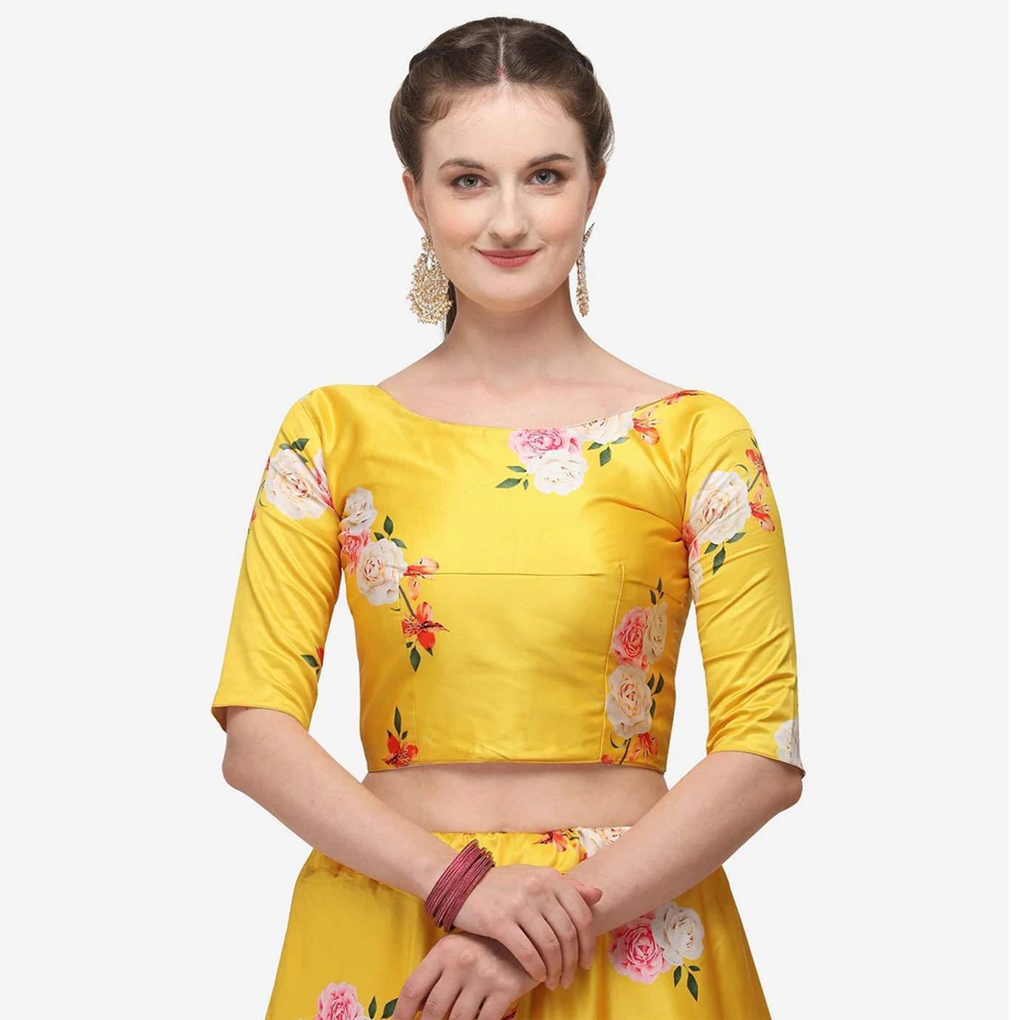 Yellow Colored Printed Lehenga Choli ClothsVilla
