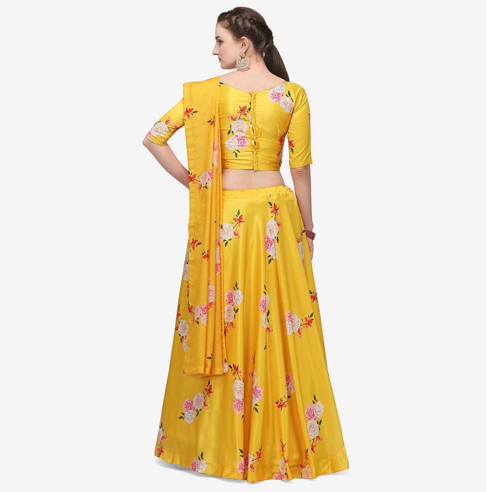 Yellow Colored Printed Lehenga Choli ClothsVilla