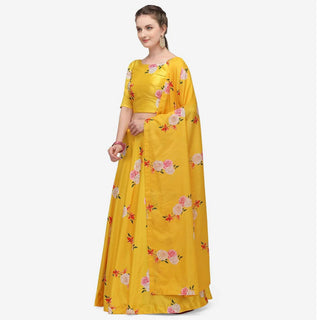 Yellow Colored Printed Lehenga Choli ClothsVilla