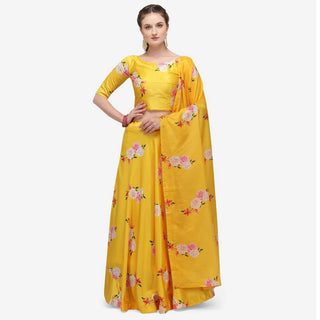 Yellow Colored Printed Lehenga Choli ClothsVilla