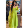 Load image into Gallery viewer, Parrot Green Anarkali Salwar Suit in Soft Georgette with Pearl Lace ClothsVilla