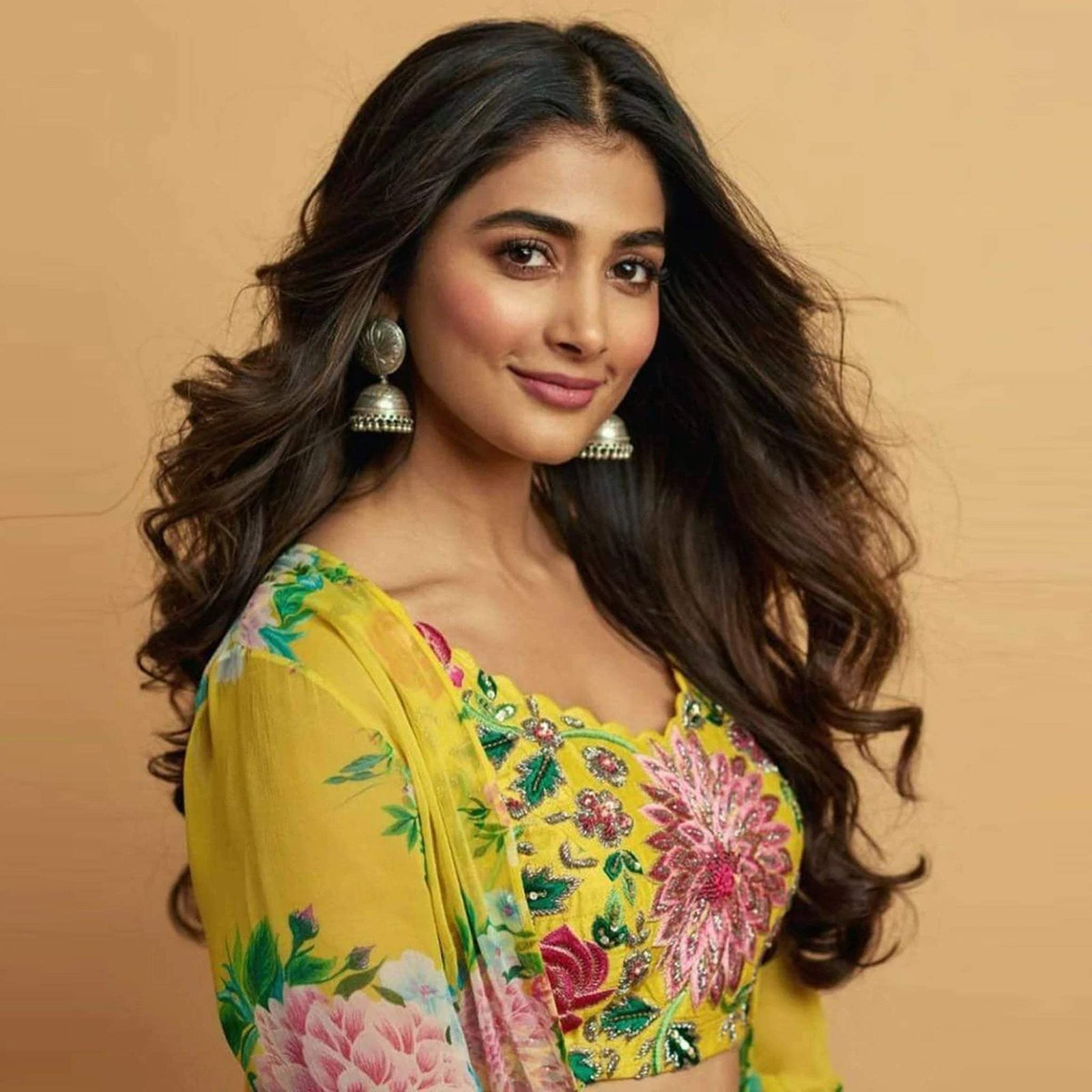 Yellow Lehenga Choli In Digitally Floral Printed Faux Georgette ClothsVilla