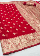 Load image into Gallery viewer, Ruby Pink Zari Woven Organza Silk Saree Clothsvilla