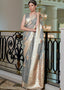 Seal Grey Banarasi-Chanderi Fusion Woven Silk Saree Clothsvilla