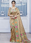 Cedar Brown and Golden Blend Silk Saree with Floral Woven Border and Pallu Clothsvilla