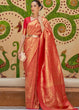 Load image into Gallery viewer, Crimson Red Zari Woven Kanjivaram Silk Saree Clothsvilla