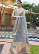 Load image into Gallery viewer, Slate Grey Woven Linen Silk Saree Clothsvilla