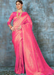 Load image into Gallery viewer, Hot Pink Handloom Weave Kanjivaram Silk Saree: Special Wedding Edition Clothsvilla