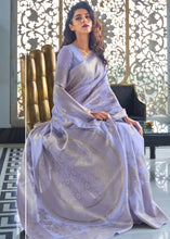 Load image into Gallery viewer, Heather Purple Zari Woven Designer Silk Saree Clothsvilla