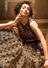 Load image into Gallery viewer, Pebble Black Soft Net Designer Lehenga Choli with overall Sequins work Clothsvilla