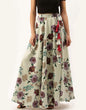 Load image into Gallery viewer, Light Green Skirt with flowers Digital Printed ClothsVilla