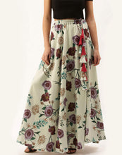 Load image into Gallery viewer, Light Green Skirt with flowers Digital Printed ClothsVilla