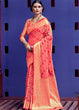 Load image into Gallery viewer, Punch Pink Woven Patola Silk Saree Clothsvilla