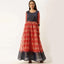 Blue and Red Combination Cotton Gown ClothsVilla
