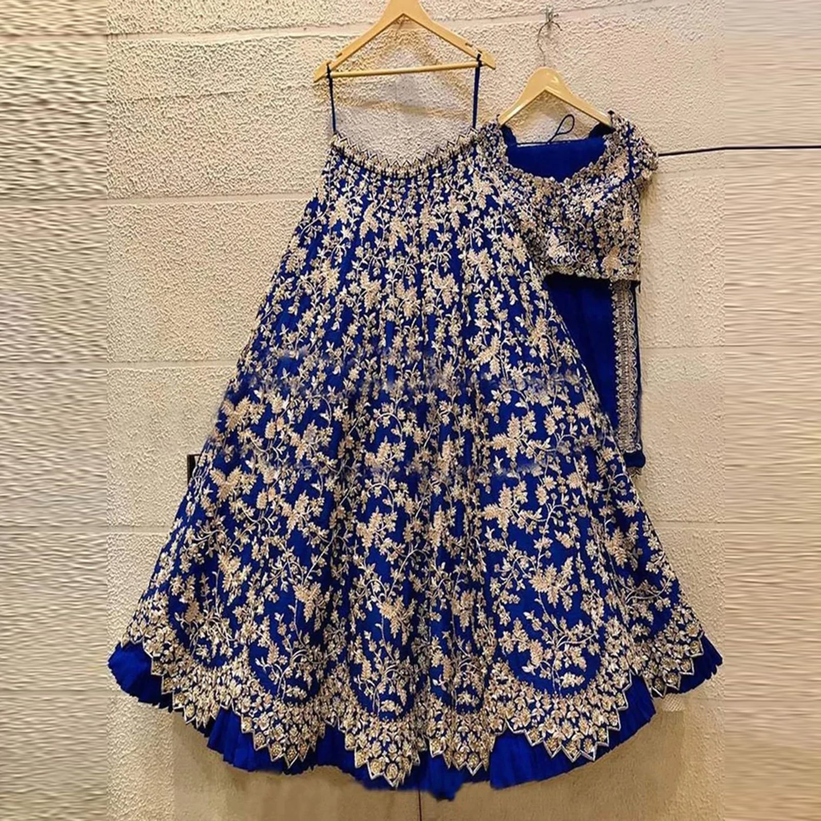 Blue Color Lehenga Choli in Art Silk with Multiple Embroidery Work ClothsVilla