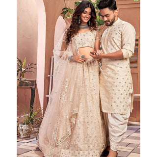 Soft Net Couple Set with Heavy work and soft net Dupatta ClothsVilla