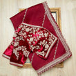Load image into Gallery viewer, Beautifully Designed Red Organza Saree with Heavy Dori and Sequins Work ClothsVilla