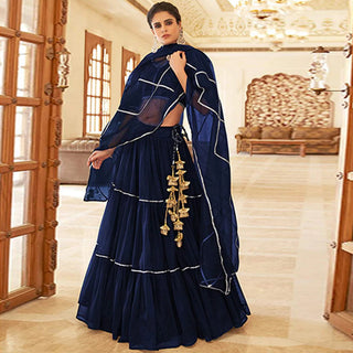 Black Pearl Gota Patti Pattern work Lehenga choli ClothsVilla