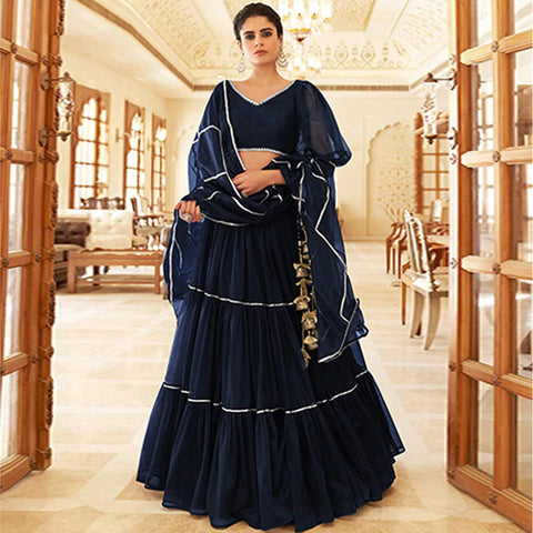 Black Pearl Gota Patti Pattern work Lehenga choli ClothsVilla Main image