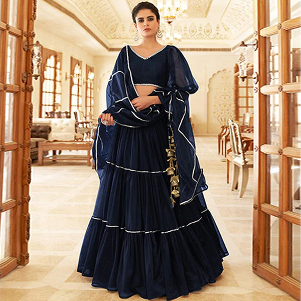 Black Pearl Gota Patti Pattern work Lehenga choli ClothsVilla